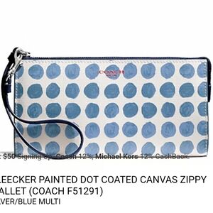 Coach Wristlet with Polka Dot Design